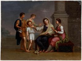 After Benjamin West PRA (1738-1820) -19th Century Oil, Cornelia and Her Children