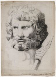 After Gilles-Antoine Demarteau - 1830 Charcoal Drawing, Neptune