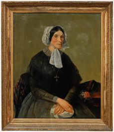 1851 Oil - Lady in Silk and Lace