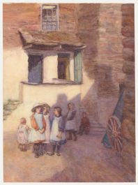 F. L. Bradbury - 20th Century Watercolour, The Village Children