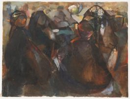 Maria Medvecka (1914-1987) - 1968 Slovak Oil, A Gathering