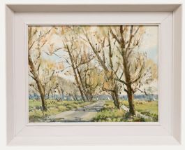 Owen Waters (1916-2004) - 1962 Oil, Yachts Seen Through Trees