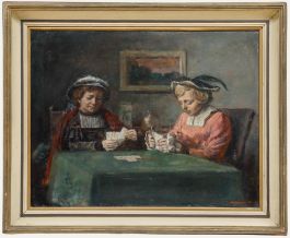 George Weissbort (1928-2013) - Framed 20th Century Oil, A Ladies Game of Cards