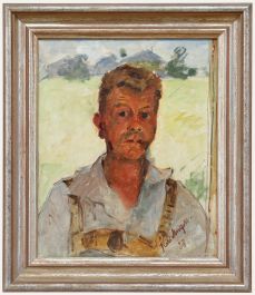 Framed 1928 Oil - A German Farmer