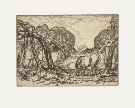 Anton Lock (1893-1971) - Early 20th Century Etching, Horse Resting
