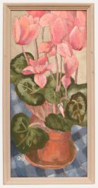 Olga Awty (1928-2014) - Contemporary Oil, Cyclamen