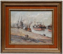 Pietro Sansalvadore (1892-1955) - Oil, A Sunny Morning on The Clyde