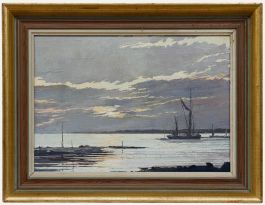 Follower of Edward Seago RBA ARWS RWS (1910-1974) - Oil, Boats at Dusk