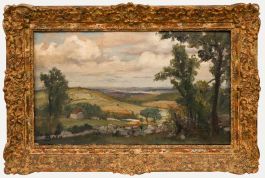 Pierre Bach (1906-1971)- French School Mid 20th Century Oil, Collines Vallonnées