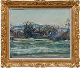 Georges Eugene Delhomme (1904-1989) - 20th Century Oil, Joinville-le-Pont