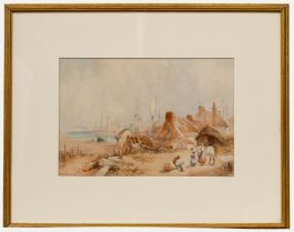James Duffield Harding - Mid 19th Century Watercolour, The Fishing Village