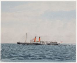 D.J. Lundie - 20th Century Watercolour, Mauretania Ex Queen, 1902