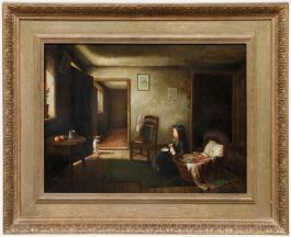 Charles Hunt Jr (1829-1900) - 1882 Oil, The Inquisitive Visitor
