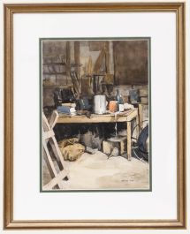Jessie Hay - Framed Mid 20th Century Watercolour, Shed Interior I