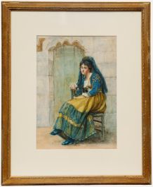 Victorian School Late 19th Century Watercolour - Portrait of a Spanish Lady