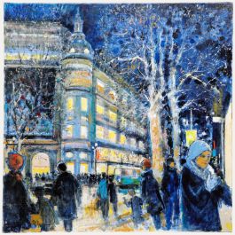 Pierre Neveu (b.1929) - Contemporary Oil, Winter in Paris