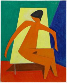 Andre Dulaurens (1918-1988) - Cubist 20th Century Mixed Media, Le Fauteuil Jaune