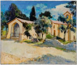 Pierre Neveu (b.1929) - Contemporary Oil, The Old Church