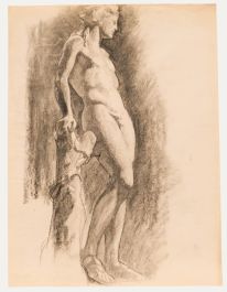 Pierre Neveu (b.1929) - Mid 20th Century Charcoal Drawing, Academic Study I