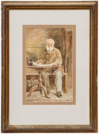 M. Haywood - Framed Late 19th Century Watercolour, Reading the Morning Paper