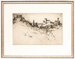 Albany E. Howarth (1872-1936) - 1913 Etching, View of Asolo