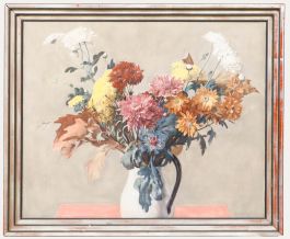 Wilm Wouters (1887-1957) -Early 20th Century Dutch Oil, Bloom of Chrysanthemums 