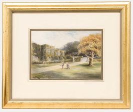 Charles F. Allbon (1856-1926) - Watercolour, Haddon Hall in the Olden Time