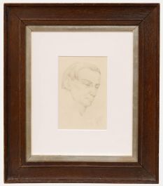 English School Early 20th Century Graphite Drawing - Study of a Man in Profile