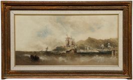 Attrib. William McAlpine - 19th Century Oil, Sailing in Choppy Waters