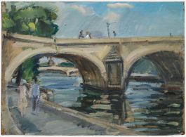 Pierre Gogios (b.1935) - Mid 20th Century Oil, Waterfront Promenade