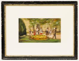 Early 20th Century Watercolour - A Walk in the Park