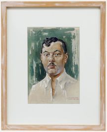 Elie Cheverlange - 1925 Watercolour, Portrait of a Tahitian Gentleman