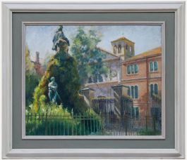 Pauline Plummer (b.1933) - Framed Contemporary Oil, Monument to Garibaldi