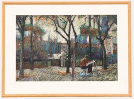 Pauline Plummer (b.1933) - 1997 Pastel, Hans Schwartz on Bank Side