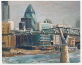 Pauline Plummer (b.1933) - Contemporary Oil, A View of the Gherkin