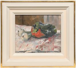 Bob Brown NEAC (1936-2023) - Oil, Spring Onion Pepper and Red Stripes 