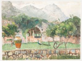 Pauline Plummer (b.1933) - 20th Century Oil, Peacock Garden