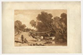 J.M.W. Turner (1775-1851) and C. Turner (1773-1857) - Etching, Bridge and Cows