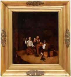 Framed 19th Century Oil - The Repast