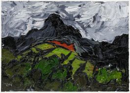 Daniel Nichols After Kyffin Williams- Contemporary Oil, Crag in the Clouds 