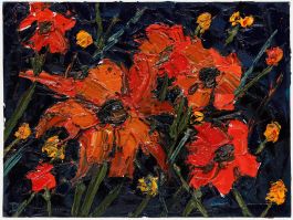 Daniel Nichols - Contemporary Oil, Orange Echinacea