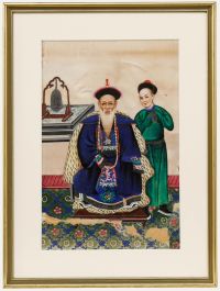 Chinese School 19th Century Gouache - Official with Attendant