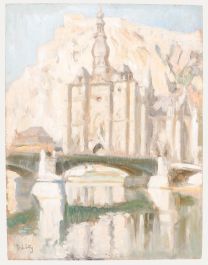 Hippolyte Lety (1878-1959) - 1932 Oil, La Collégiale Notre-Dame de Dinant