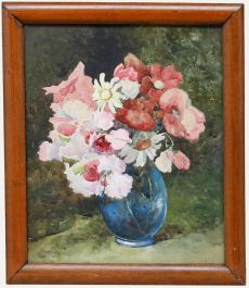 Framed Early 20th Century Watercolour - Still Life of Flowers in a Vase