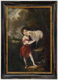 After Bartolome Esteban Murillo - Oil, The Infant Saint John with the Lamb