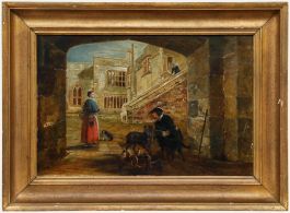 19th Century Oil - The Man at the Gates