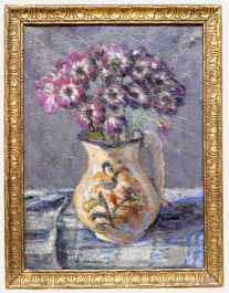 A. Canovas - 1930 Oil, Purple Anemone