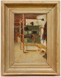 Kunz Meyer-Waldeck (1859-1953) - 1859 Oil, Drying Clothes by the Stove