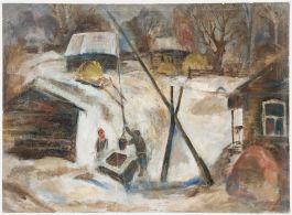 Vadim P. Sokolov (b.1942) - 20th Century Oil, At the Well