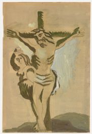 Jan Peeters - 1955 Watercolour, Jesus on the Cross